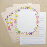 Cozyca Products コジカプロダクツ 北澤平祐 レターセット はるかぜにのるみんな くだものをはこぶみんな heisuke kitazawa 植物 花 女の子 動物 果物 フルーツ 美濃和紙 手紙 便箋 letter おしゃれ かわいい