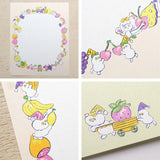 Cozyca Products コジカプロダクツ 北澤平祐 レターセット はるかぜにのるみんな くだものをはこぶみんな heisuke kitazawa 植物 花 女の子 動物 果物 フルーツ 美濃和紙 手紙 便箋 letter おしゃれ かわいい