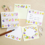 Cozyca Products コジカプロダクツ 北澤平祐 ブロックメモ はるかぜにのるみんな くだものをはこぶみんな heisuke kitazawa 植物 花 女の子 動物 果物 フルーツ メモ メモ帳 メッセージカード 手紙 レター memo messagecard card letter おしゃれ かわいい