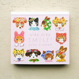 Cozyca Products コジカプロダクツ Aiko Fukawa ブロックメモ niko niko SMILE! Little fluffy friends 花 ネコ うさぎ リス メモ メモ帳 メッセージカード 手紙 レター memo messagecard card letter おしゃれ かわいい