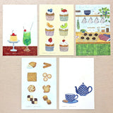 Cozyca Products コジカプロダクツ 浅野みどり はがき箋 Birds three o’clock 鳥 3時 おやつ はがき 手紙 レター ポストカード letter card postcard おしゃれ かわいい