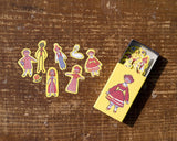 倉敷意匠 Classiky 夜長堂 マッチ箱のシール おしゃれさん おとぎの国 こけしちゃん シール ステッカー マッチ箱 かわいい おしゃれ ギフト プレゼント