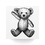 Timbre Hérisson Pâtissier 30x30mm Boîte Ronde Teddy Bear Mama Matchbox