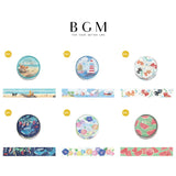 BGM ビージーエム マスキングテープ 夏限定 2025 Limited 15mm 1.5cm 1.5センチ 15ミリ幅 海岸のお散歩ネコ 夏の港 金魚 夏夜の夢 朝顔 夏スイカ 夏 ギフト カード 手帳 コラージュ 素材