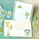 BGM ビージーエム フレークシール 喫茶アラモード ・ 宙 15デザインx3枚(45枚) 深海の星屑 薄明に月空 茜色の夕日 夕暮の星芒 ギフト カード 手帳