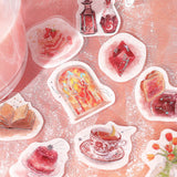 BGM ビージーエム フレークシール 4個セット 喫茶アラモード ・ 宙 15デザインx3枚(45枚) 深海の星屑 薄明に月空 茜色の夕日 夕暮の星芒 まとめ買い 大人買い お得セット ギフト カード 手帳