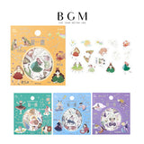 BGM ビージーエム フレークシール 星詠み 箔押し 15デザインx3枚 (45枚) おうし座 ふたご座 かに座 しし座 おとめ座 てんびん座 さそり座 いて座 やぎ座 みずがめ座 うお座 おひつじ座 和紙 シール ギフトカード 手帳 コラージュ 素材