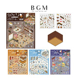 BGM ビージーエム ジオラマ2.5Dシール 128×130mm 2シート入り 純喫茶 居酒屋 コンビニ お祭り PET 紙 シール ギフトカード 手帳 コラージュ 素材