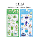 Set of 2 BGM Water Seal Cafe a La Mode Uruuru Green Uruuru Blue