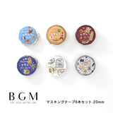 BGM Masking Tape 6 Set 20mm World Cafe Travel