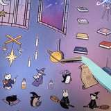 【クーポン&マステの日!9日01:59まで】4個セット BGM ビージーエム ジオラマ2.5Dシール 128×130mm 2シート入り 図書館 花屋 パン屋 ファンタジーワールド PET 紙 シール ギフトカード 手帳 コラージュ 素材 かわいい