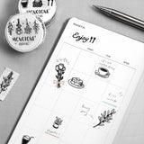 BGM ビージーエム マスキングテープ 6個セット モノトーン 箔押し 15mm 1.5cm 1.5センチ 15ミリ幅 カフェ スワッグ 星空 街並み 雨 レース まとめ買い 大人買い お得セット ギフト カード 手帳