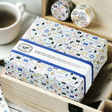 BGM ビージーエム マスキングテープ 6個セット 世界カフェ紀行 箔押し 20mm 2.0cm 2.0センチ 20ミリ幅 フランス 日本 イタリア タイ スタンプ ミニ柄 まとめ買い 大人買い お得セット ギフト カード 手帳