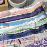 BGM ビージーエム マスキングテープ 6個セット 夢幻の景色 箔押し 20mm 2.0cm 2.0センチ 20ミリ幅 野原 花の園 雪国 海岸 夜の湖 星空 景色 まとめ買い 大人買い お得セット ギフト カード 手帳