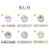 BGM ビージーエム マスキングテープ メルヘンパーティ 箔押し 20mm 2.0cm 2.0センチ 20ミリ幅 ストロベリー ティータイム ミルクティー シルバーグレイ パフューム ガーデン 和紙 マステ ギフト カード 手帳