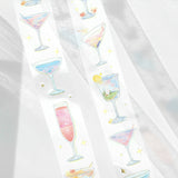 BGM ビージーエム クリアテープ Life 箔押し 20mm 2.0cm 2.0センチ 20ミリ幅 飾り絵 パンダ中華 空のカクテル タイル模様 ピンク格子 うさちゃん 和紙 マステ ギフト カード 手帳