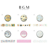 BGM ビージーエム クリアテープ Life 箔押し 20mm 2.0cm 2.0センチ 20ミリ幅 飾り絵 パンダ中華 空のカクテル タイル模様 ピンク格子 うさちゃん 和紙 マステ ギフト カード 手帳