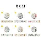 BGM ビージーエム マスキングテープ 旅と、カフェと、ダイアリー 箔押し 20mm 2.0cm 2.0センチ 20ミリ幅 Honey Mocha Rose Mint Orange Noir 和紙 マステ ギフト カード 手帳