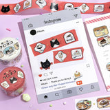 BGM ビージーエム マスキングテープ 喫茶クロネコ 箔押し 20mm 2.0cm 2.0センチ 20ミリ幅 カフェフレーム カフェ散歩 今日のメニュー スイーツタイム いらっしゃいませ カフェテーブル 和紙 マステ 手帳