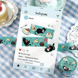 BGM ビージーエム マスキングテープ 喫茶クロネコ 箔押し 20mm 2.0cm 2.0センチ 20ミリ幅 カフェフレーム カフェ散歩 今日のメニュー スイーツタイム いらっしゃいませ カフェテーブル 和紙 マステ 手帳