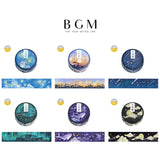 BGM ビージーエム マスキングテープ 空図鑑 箔押し 20mm 2.0cm 2.0センチ 20ミリ幅 光露 夕陽 流星 極光 夜凪 月夜空 景色 雲 夜空 オーロラ 夕焼け 花火 夏 和紙 マステ ギフト カード 手帳