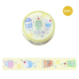 BGM Masking Ruban 15 mm Life Galaxy Train Ice Vegetable Cat et Yuru Fluffy Fluffy Flower Line