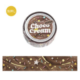6個セット BGM ビージーエム マスキングテープ We Love ICE 15mm チョコミント キャラメル ストロベリー クッキークリーム 抹茶 チョコ アイスクリーム マステ カード 手帳 箔押し コラージュ 素材 お得 まとめ買い
