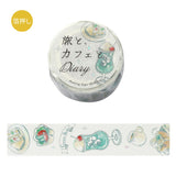 BGM Masking Tape 20 mm Voyage, café, journal intime