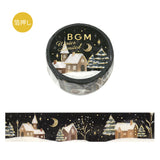 Set mit 2 BGM-Klebeband, 20 mm Breite, 2026 Winter Limited Cafe a La Mode, verschneite Nacht, Aufkleber, Karte, Notizbuch, Folienprägung, Collagenmaterial, tolles Preis-Leistungs-Verhältnis, Großkauf-Meister