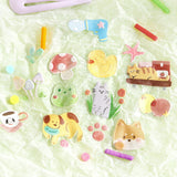 BGM ビージーエム 立体シートシール アイシングシール エンボス加工 彩りフルーツ ゆるふわドリンク 暮らしの色 海宙 アニマルミーツ ブルーム PET シール かわいい ギフトカード 手帳 コラージュ 素材