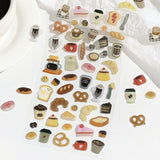 BGM ビージーエム キャンディシール 90x175mm アイスドリンク コーヒーブレイク いちごスイーツ ハッピーパーティー 彩りブローチ 数字アルファベット 立体 シートシール シール ギフトカード 手帳 コラージュ 素材