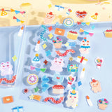 BGM ビージーエム キャンディシール 90x175mm アイスドリンク コーヒーブレイク いちごスイーツ ハッピーパーティー 彩りブローチ 数字アルファベット 立体 シートシール シール ギフトカード 手帳 コラージュ 素材