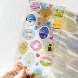 BGM ビージーエム キャンディシール 90x175mm アイスドリンク コーヒーブレイク いちごスイーツ ハッピーパーティー 彩りブローチ 数字アルファベット 立体 シートシール シール ギフトカード 手帳 コラージュ 素材