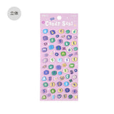 BGM Candy Seal 90x175 mm 1 feuille de boisson glaciaire Break Preche à fraises Souiches Happy Party Brooch Numéro Alphabet