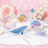 BGM ビージーエム クリスタルシール 夏限定 2025 Limited 70 x 165mm 1シート入り 海とソーダ 波間のきらめき 海 ソーダ 波間 きらめき 限定 エポキシ樹脂 クリスタル 夏 シール コラージュ ステッカー ギフト カード 手帳 素材