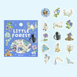 BGM ビージーエム フレークシール ぬくもりの森 箔押し 15デザインx3枚 (45枚) ピンク イエロー ブルー グリーン 和紙 シール ギフトカード 手帳 コラージュ 素材