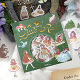 BGM ビージーエム フレークシール 4個セット おとぎばなし 15デザインx3枚 (45枚) シンデレラ 人魚姫 白雪姫 赤ずきん まとめ買い 大人買い お得セット ギフト カード 手帳