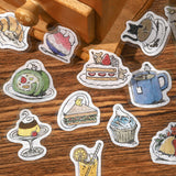 BGM ビージーエム フレークシール ミニミニanimals 箔押し 15デザインx3枚 (45枚) カフェ ボタニカル ステーショナリー クッキング 絵本 図鑑 手描き 和紙 シール ギフトカード 手帳 コラージュ 素材