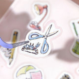 BGM ビージーエム フレークシール ミニミニanimals 箔押し 15デザインx3枚 (45枚) カフェ ボタニカル ステーショナリー クッキング 絵本 図鑑 手描き 和紙 シール ギフトカード 手帳 コラージュ 素材