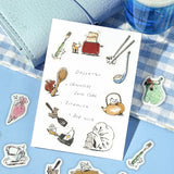 BGM ビージーエム フレークシール ミニミニanimals 箔押し 15デザインx3枚 (45枚) カフェ ボタニカル ステーショナリー クッキング 絵本 図鑑 手描き 和紙 シール ギフトカード 手帳 コラージュ 素材