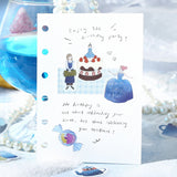 BGM ビージーエム フレークシール 少女と喫茶 箔押し 15デザインx3枚 (45枚) 深海ソーダ ストロベリー チョコミルク メロンクリーム 女の子 和紙 シール ギフトカード 手帳 コラージュ 素材