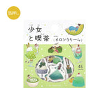 BGM Flake Sticker Girl and Cafe Foil Stamped 15 Designs x 3 (45 Sheets)