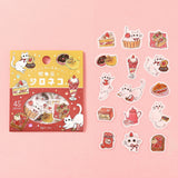 4個セット BGM ビージーエム フレークシール いらっしゃいませニャ! 喫茶クロネコ 喫茶ハイネコ 喫茶ミケネコ 喫茶シロネコ 猫 スイーツ カフェ バラシール 手帳 箔押し お得 まとめ買い
