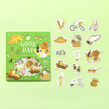 2個セット BGM ビージーエム フレークシール 今日もいい日 Good Morning Good Day シール バラ ダイカット カード 手帳 箔押し コラージュ 素材 お得 まとめ買い