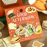 2個セット BGM ビージーエム フレークシール 今日もいい日 Good Afternoon Good Night シール バラ ダイカット カード 手帳 箔押し コラージュ 素材 お得 まとめ買い