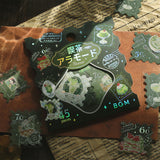 BGM ビージーエム フレークシール 喫茶アラモード 箔押し 15デザインx3枚 (45枚) 郵便局 緑 茶 青 赤 和紙 シール ギフトカード 手帳 コラージュ 素材