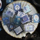 BGM ビージーエム フレークシール 4個セット 喫茶アラモード 箔押し 15デザインx3枚 (45枚) 郵便局 緑 茶 青 赤 まとめ買い 大人買い お得セット ギフト カード 手帳