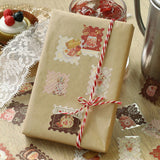 BGM ビージーエム フレークシール 喫茶アラモード 箔押し 15デザインx3枚 (45枚) 郵便局 緑 茶 青 赤 和紙 シール ギフトカード 手帳 コラージュ 素材