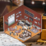 BGM ビージーエム ジオラマ2.5Dシール 128×130mm 2シート入り 純喫茶 居酒屋 コンビニ お祭り PET 紙 シール ギフトカード 手帳 コラージュ 素材