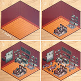 BGM ビージーエム ジオラマ2.5Dシール 4個セット 128×130mm 2シート入り 純喫茶 居酒屋 コンビニ お祭り まとめ買い 大人買い お得セット ギフト カード 手帳